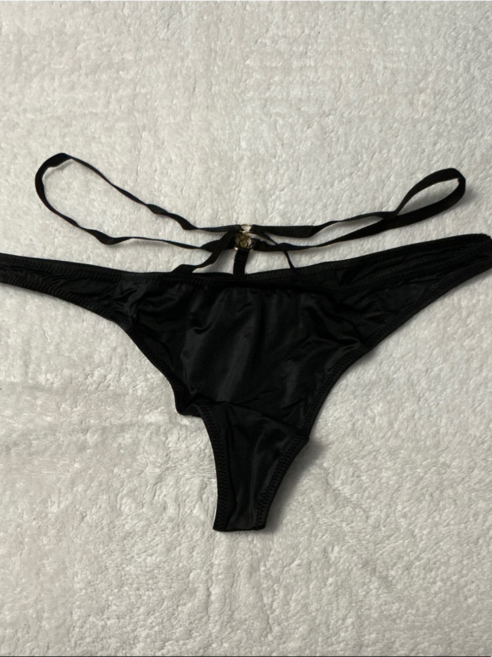 Victoria's Secret Black Strappy Thong Panty